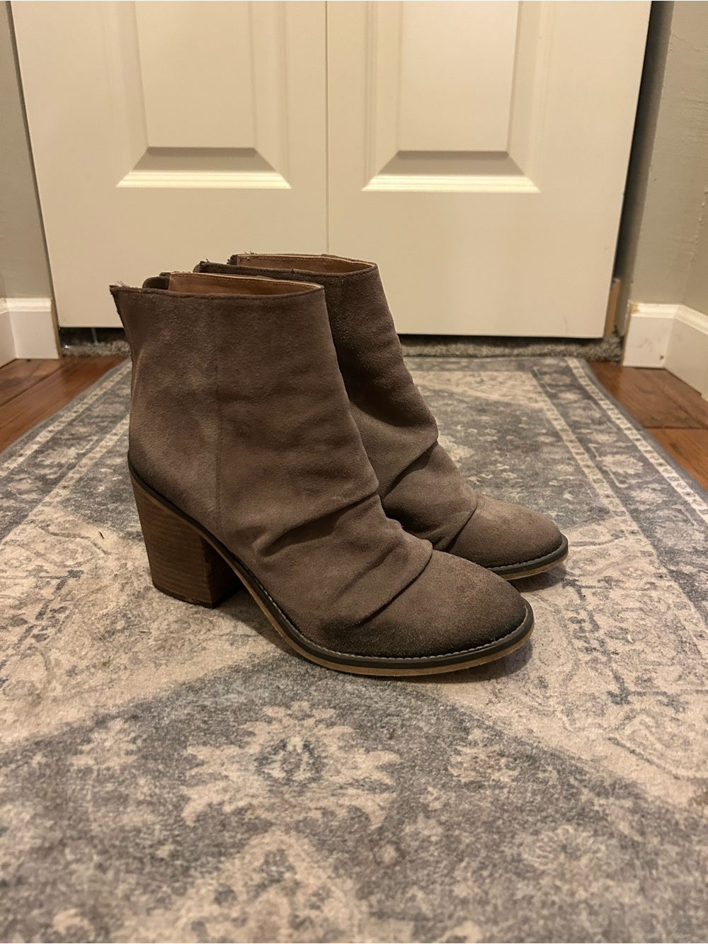rebels Taupe Suede Slouch Ankle Boots